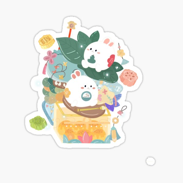Vista previa del artículo con la obra «Conejito de la suerte: arte adorable de inspiración china», diseñado y vendido por mininomyu.