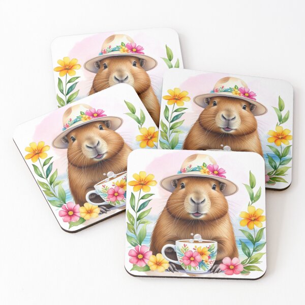 Item preview, Watercolor Capybara With Coffee designed and sold by Claustronautas.
