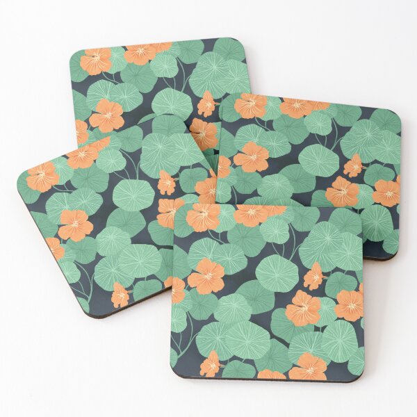 Item preview, Nasturtiums on navy  designed and sold by lauragraves.