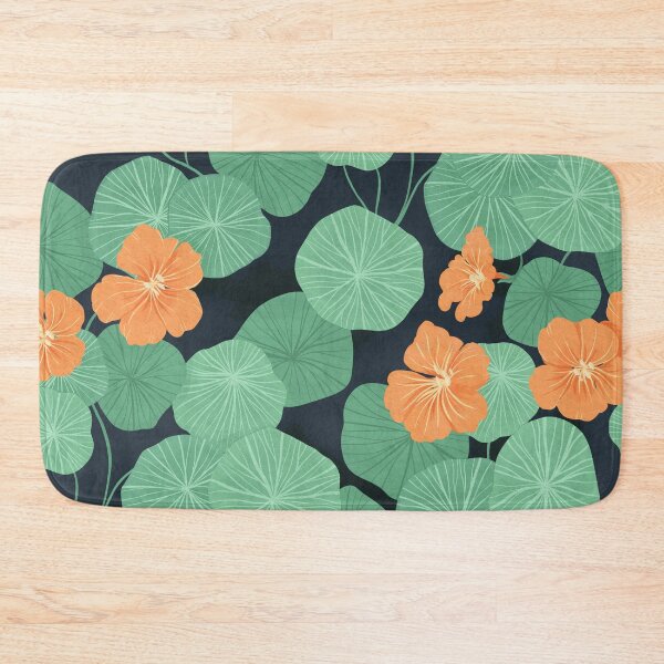 Item preview, Nasturtiums on navy  designed and sold by lauragraves.