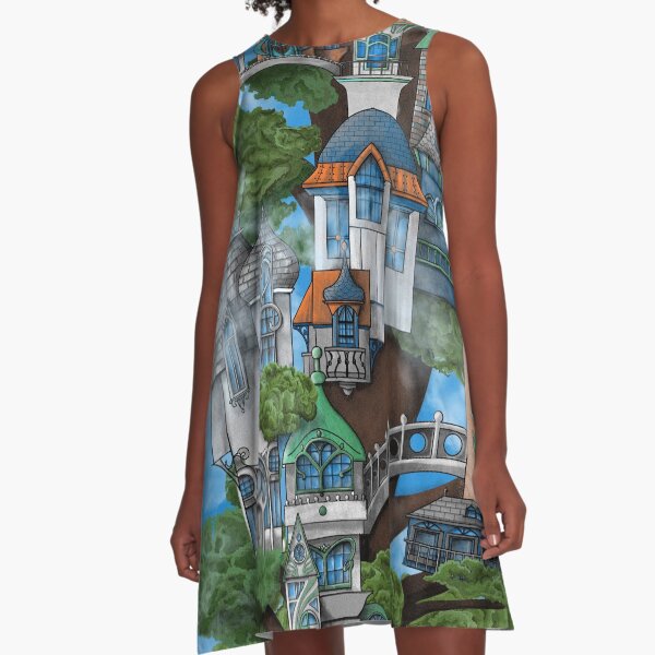 Vista previa del artículo con la obra «Treehouse Neighbourhood: fantasía victoriana e italiana», diseñado y vendido por KareliKairos.