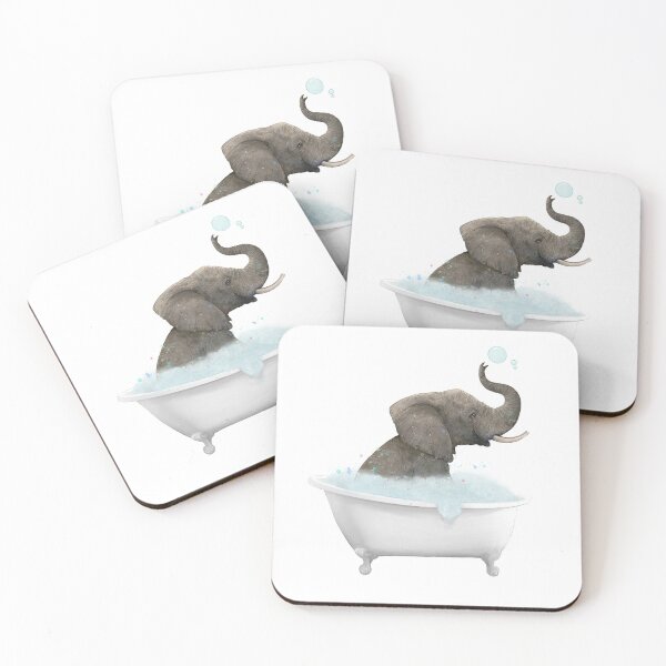 Item preview, Cute baby Elephant in Bathtub  designed and sold by lauragraves.