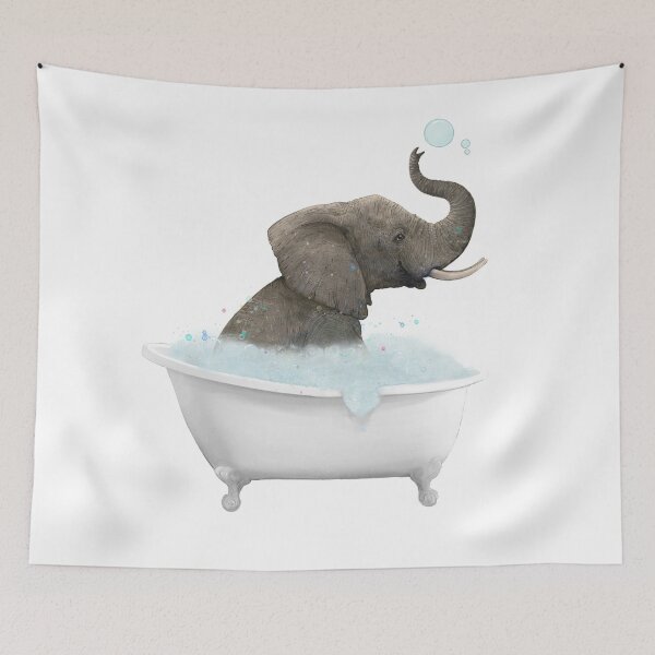 Item preview, Cute baby Elephant in Bathtub  designed and sold by lauragraves.
