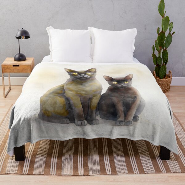 Item preview, Charley & Poppy | Burmese Cat Watercolor Portrait designed and sold by Michael van der Hoorn.