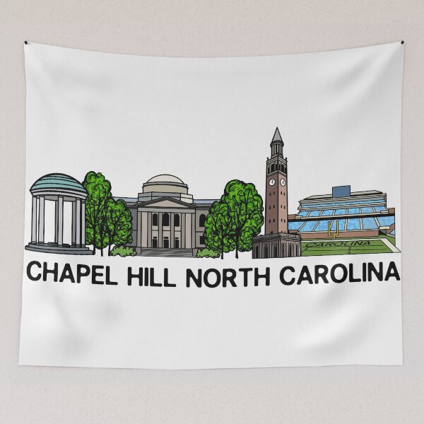 Item preview, Chapel Hill North Carolina Skyline Illustration designed and sold by fiberandgloss.