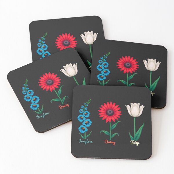 Item preview,  Foxglove, Daisy, And Tulip  Elegant Floral Nature Art For Flower Lovers designed and sold by elynne9.