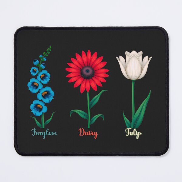 Item preview,  Foxglove, Daisy, And Tulip  Elegant Floral Nature Art For Flower Lovers designed and sold by elynne9.