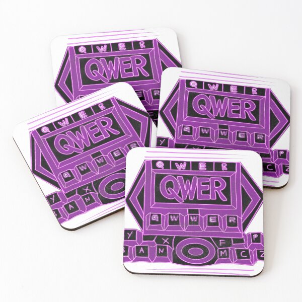 Item preview, “QWER Neon Cyber Keyboard – Futuristic Tech Art” designed and sold by Ramadane_design1.