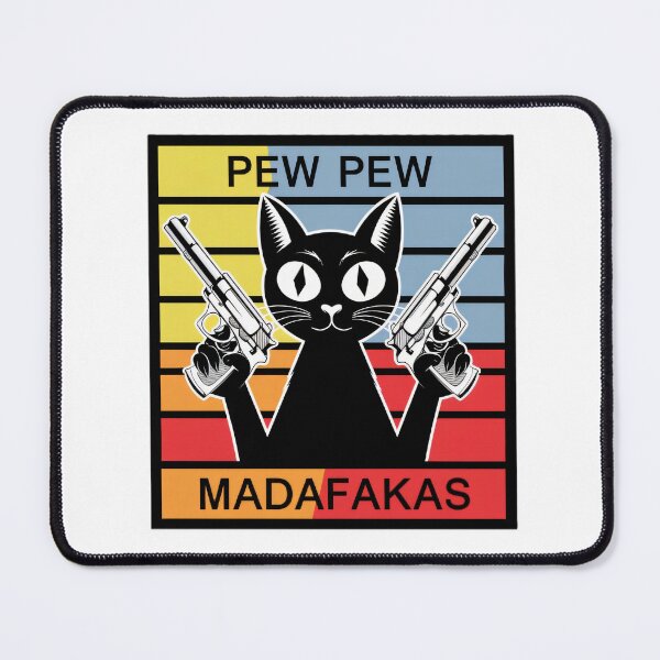 Item preview, Pew Pew Madafakas - Funny Black Cat Retro Meme Design designed and sold by Trend Pixel Co..