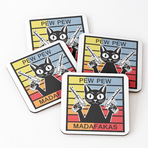 Item preview, Pew Pew Madafakas - Funny Black Cat Retro Meme Design designed and sold by Trend Pixel Co..