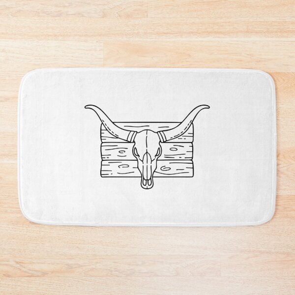 Item preview, A longhorn skull mounted on a wooden barn wall designed and sold by rasagamastore.