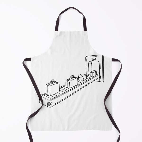 Item preview, A conveyor belt with various pieces of luggage moving toward passengers designed and sold by rasagamastore.