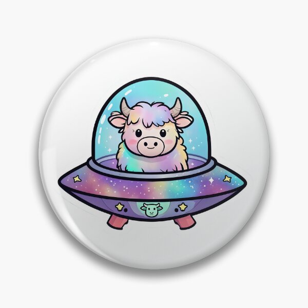 Item preview, Cosmic Highland Space Cow in a Flying Saucer designed and sold by DesignStudio135.