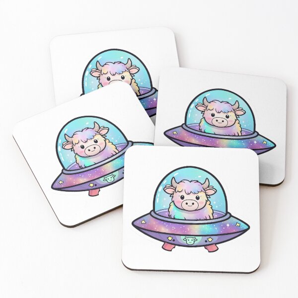 Item preview, Cosmic Highland Space Cow in a Flying Saucer designed and sold by DesignStudio135.