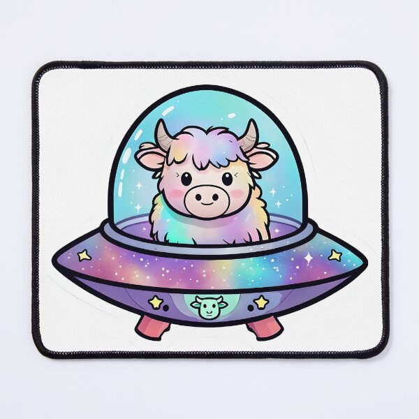 Item preview, Cosmic Highland Space Cow in a Flying Saucer designed and sold by DesignStudio135.