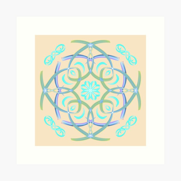 Aperçu de l'œuvre Mandala en bleu créée et vendue par LornaHamel.