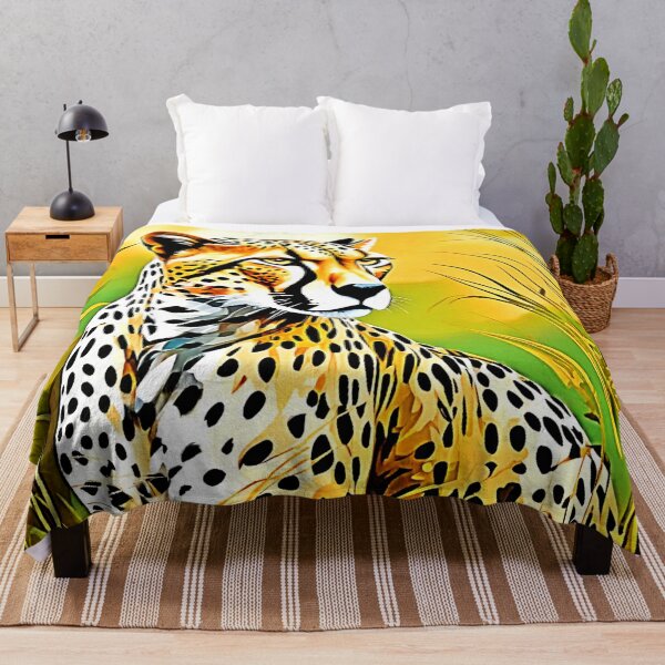 Item preview, Spotted Cheetah Grass Scene designed and sold by Health And Fitness Posts e-Store.