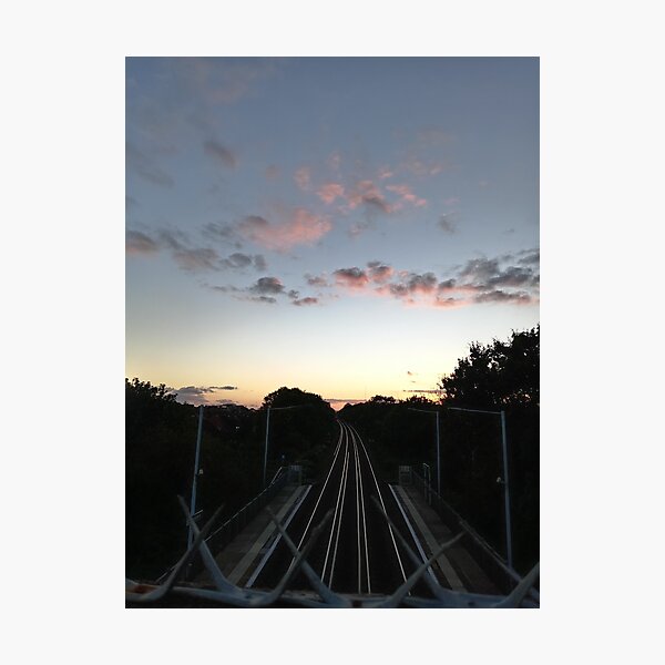 Item preview, train tracks at sunset designed and sold by iva.