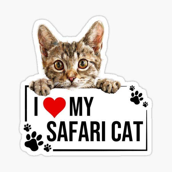 Vista previa del artículo con la obra «Amo a mi gato de safari», diseñado y vendido por TheAnimalZ00.