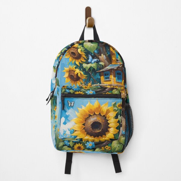 Item preview, Sunflower Treehouse With Forget-Me-Nots Sunflowers And Butterflies designed and sold by CarrollGene.