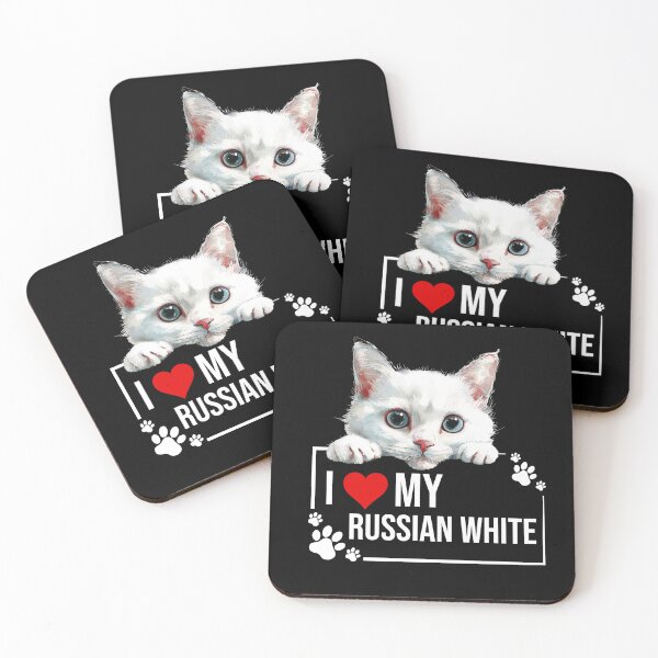 Aperçu de l'œuvre J'aime mon chat blanc russe créée et vendue par TheAnimalZ00.