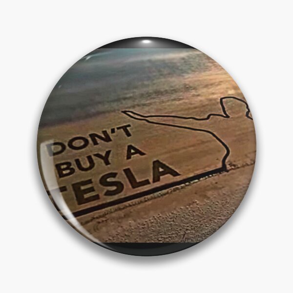 Item preview, Woman writes "Dont buy a Tesla" in the sand with her Tesla designed and sold by Earth Nature Creations.