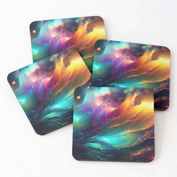 Item preview, Abstract oil painting with textured effect, fluid design, rainbow bokeh design in vibrant rainbow colors, oil paint daubs and brushstrokes  designed and sold by navitalidesign.