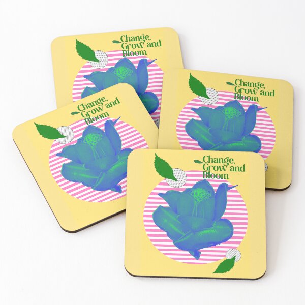 Item preview, CHANGE, GROW AND BLOOM YELLOW BLUE designed and sold by WISDOMheartsMX.