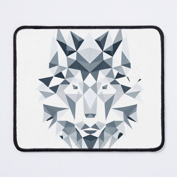 Artikelvorschau, Geometrischer Wolfskopf | Modernes monochromes Design entworfen und verkauft von ArteAnimal2020.