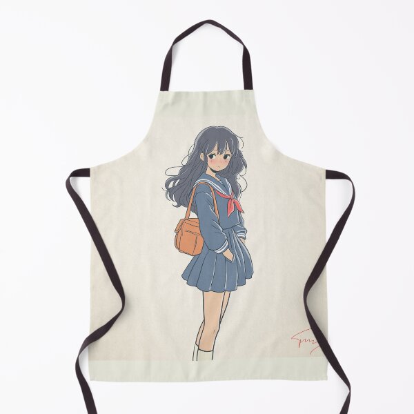 Item preview, Retro Anime Schoolgirl – Long-Haired Student in Classic Uniform designed and sold by AirForceTuan.