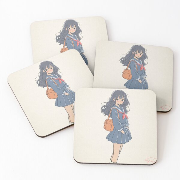 Item preview, Retro Anime Schoolgirl – Long-Haired Student in Classic Uniform designed and sold by AirForceTuan.