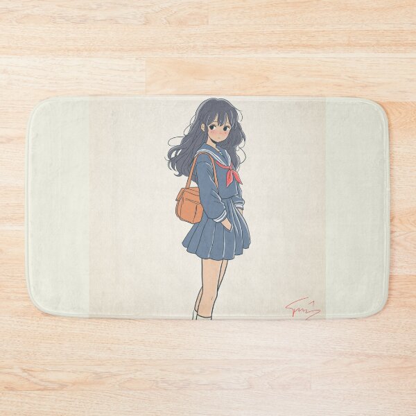Item preview, Retro Anime Schoolgirl – Long-Haired Student in Classic Uniform designed and sold by AirForceTuan.