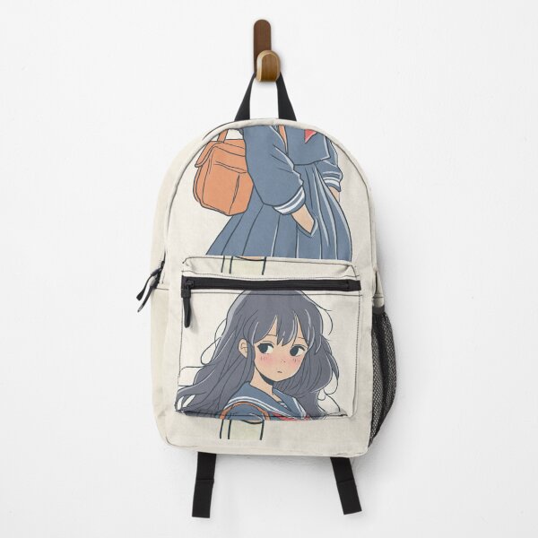 Item preview, Retro Anime Schoolgirl – Long-Haired Student in Classic Uniform designed and sold by AirForceTuan.