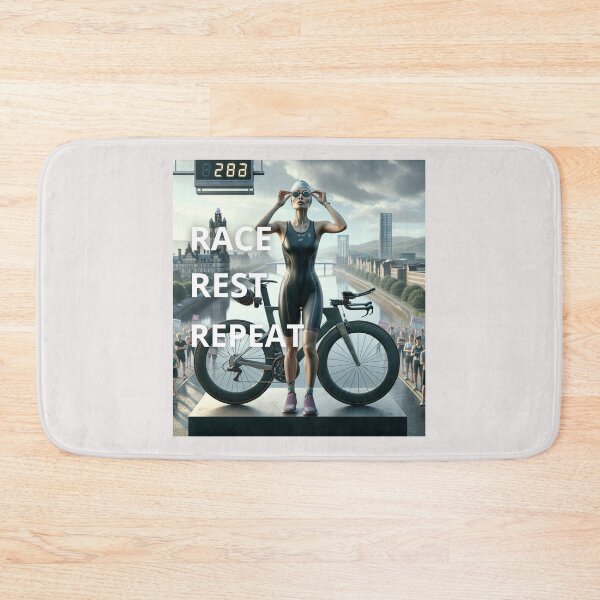 Item preview, Race. Rest. Repeat. – Triathlon Motivational Design. designed and sold by Triathlongram.
