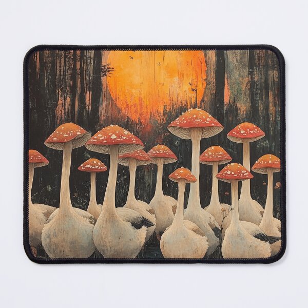 Item preview, Geese, mushrooms, and a splash of cottagecore fantasy designed and sold by SporeandCanvas.