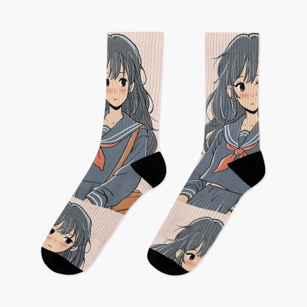 Item preview, Nostalgic Japanese Schoolgirl – Retro Anime Style with Long Hair designed and sold by AirForceTuan.