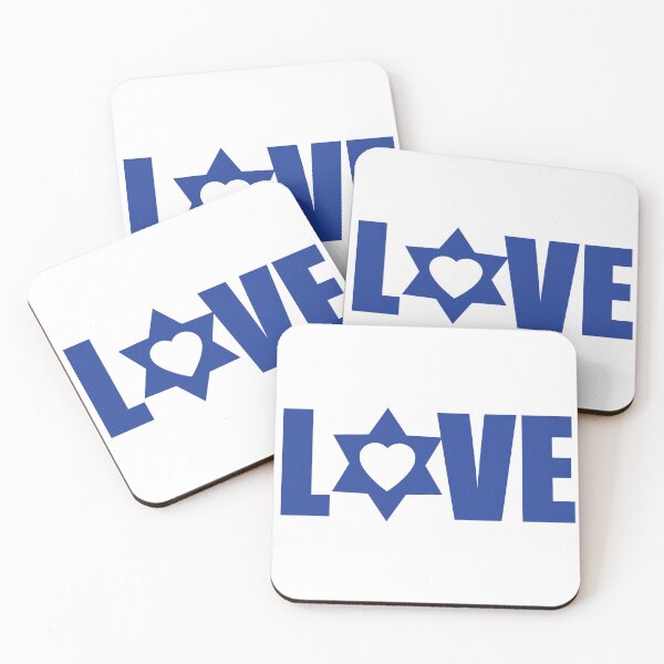Item preview, L✡VE blue on white designed and sold by Jewish Love.