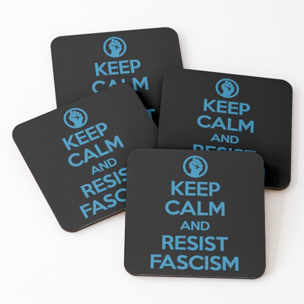 Item preview, Keep Calm and RESIST FASCISM (steel blue text) designed and sold by Thelittlelord.