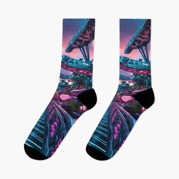 Item preview, Cyberpunk Tropical Bridge Neon Walkway Architecture designed and sold by CamouflageLab.