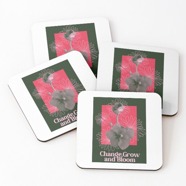 Item preview, CHANGE, GROW AND BLOOM PINK AND GREEN designed and sold by WISDOMheartsMX.