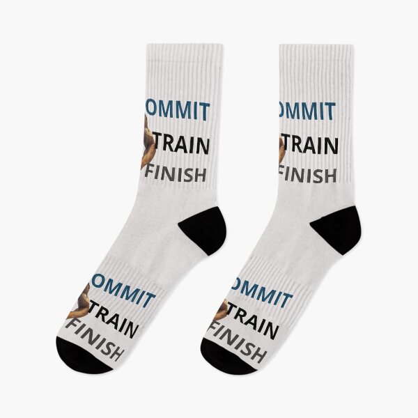 Item preview, Commit, Train, Finish – Triathlon Running Motivational Design designed and sold by Triathlongram.