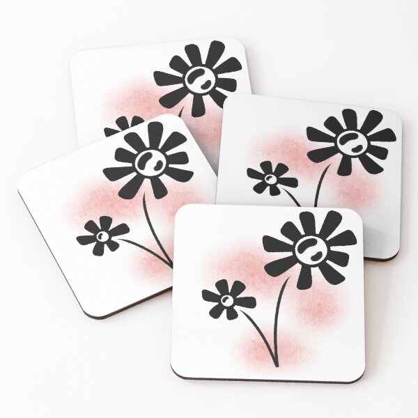 Item preview, Imaginative black and white line art flowers designed and sold by DigiFoii.