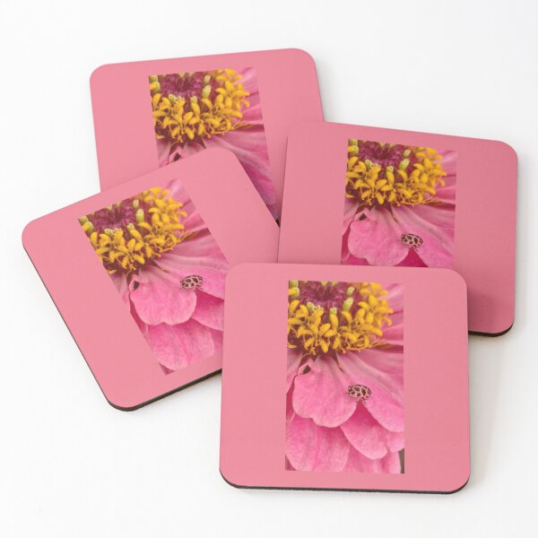 Item preview, Pink Ladybug on a Pink Zinnia designed and sold by Moleshavesouls.