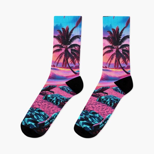 Item preview, Synthwave Camouflage Beach Sunset Tropical Scene designed and sold by CamouflageLab.