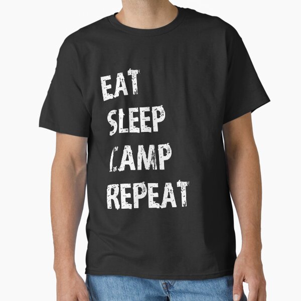 Item preview, Eat Sleep Camp Repeat T-Shirt Gift For Retired Camping RV Camper Cute Funny Gift  T Shirt Tee Recreational Vehicle RV designed and sold by arcadetoystore.