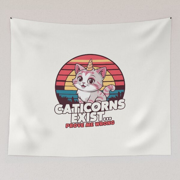Item preview, Caticorns Exist… Prove Me Wrong – Cute Cat-Unicorn Pun  designed and sold by Jollys-ArtShop.