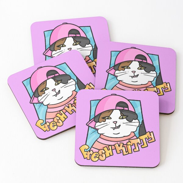 Item preview, Fresh Kitty Calico Cat High Quality Art Prince Bel-Air Neon Backwards Hat Nostalgic 90s Will Alfonso designed and sold by familiarsadie.