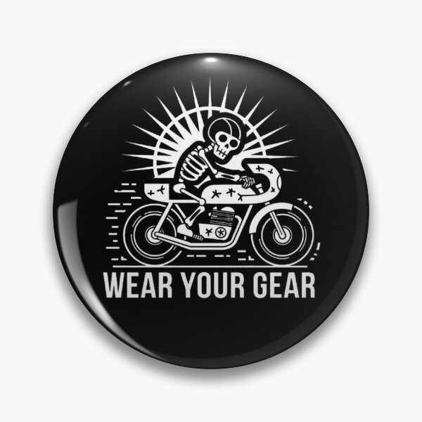 Item preview, Skeleton Riding a Motorcycle with Wear Your Gear Message designed and sold by love3617.