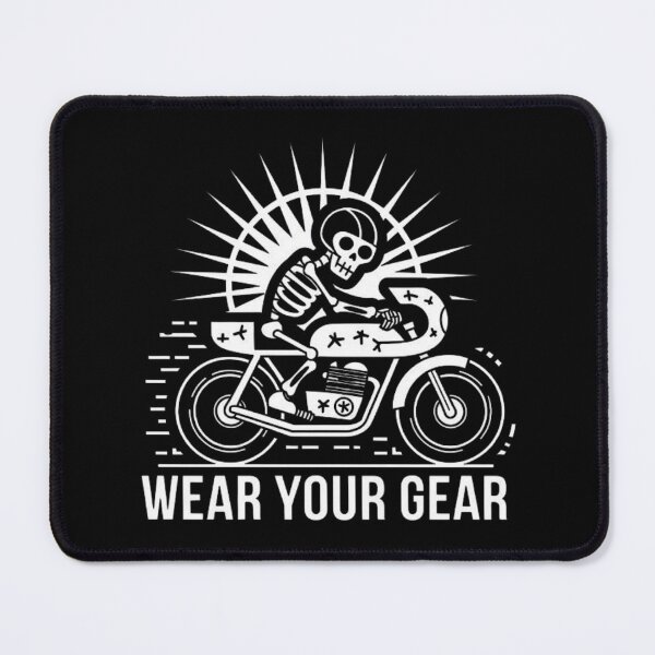 Item preview, Skeleton Riding a Motorcycle with Wear Your Gear Message designed and sold by love3617.