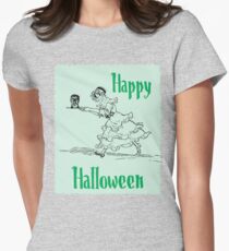 Halloween Kopf Tailliertes T-Shirt für Frauen